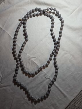 Plunder Gray Beaded Long Necklace